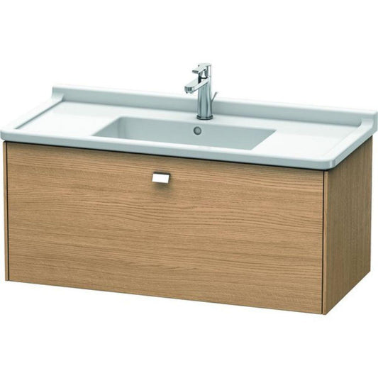 Duravit Brioso BR40430 40" x 18" x 18" One Drawer Wall-Mount Vanity Unit in European Oak and Chrome Handle