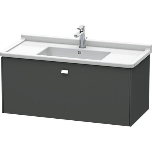 Duravit Brioso BR40430 40" x 18" x 18" One Drawer Wall-Mount Vanity Unit in Graphite Matt and Chrome Handle