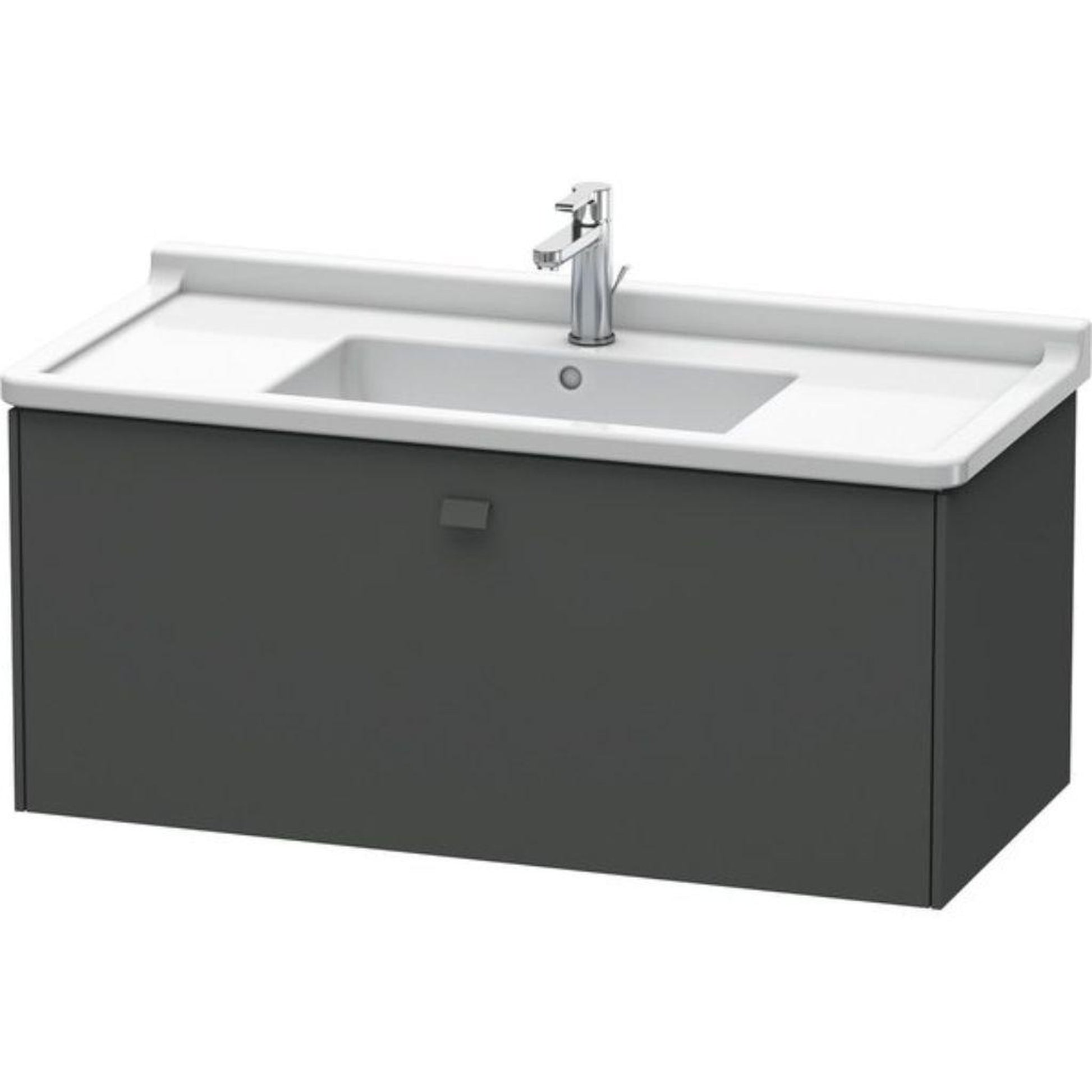 Duravit Brioso BR40430 40" x 18" x 18" One Drawer Wall-Mount Vanity Unit in Graphite Matt