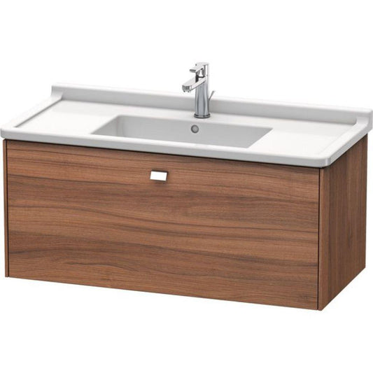 Duravit Brioso BR40430 40" x 18" x 18" One Drawer Wall-Mount Vanity Unit in Natural Walnut and Chrome Handle