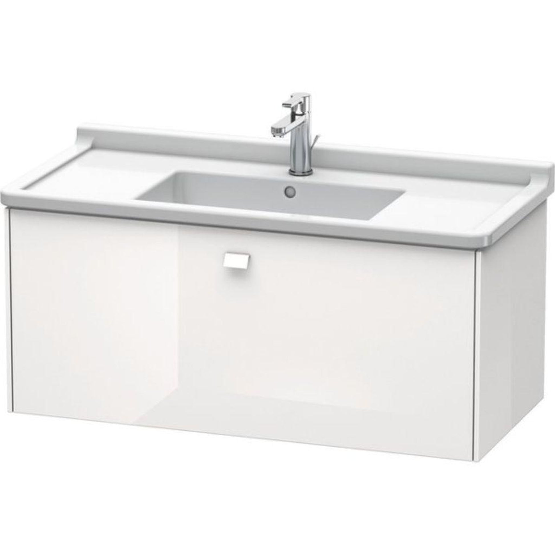 Duravit Brioso BR40430 40" x 18" x 18" One Drawer Wall-Mount Vanity Unit in White High Gloss