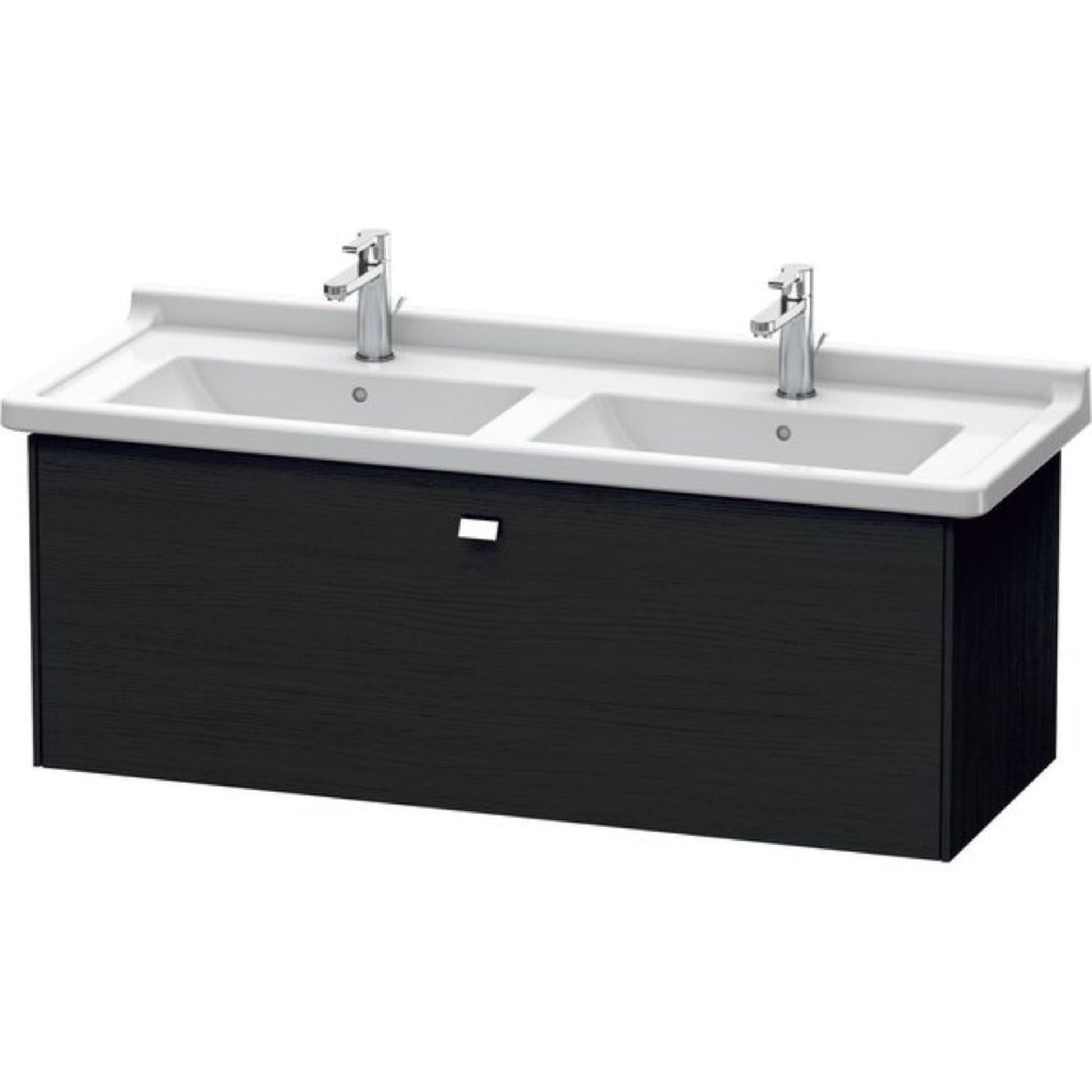 Duravit Brioso BR40440 48" x 18" x 18" One Drawer Wall-Mount Vanity Unit in Black Oak and Chrome Handle