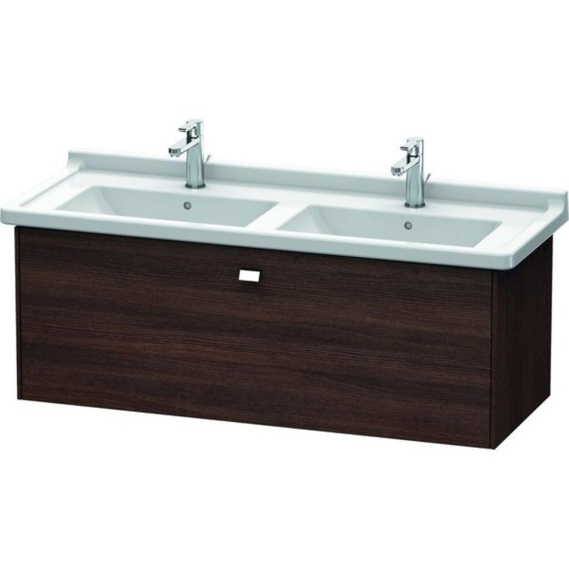 Duravit Brioso BR40440 48" x 18" x 18" One Drawer Wall-Mount Vanity Unit in Chestnut Dark and Chrome Handle