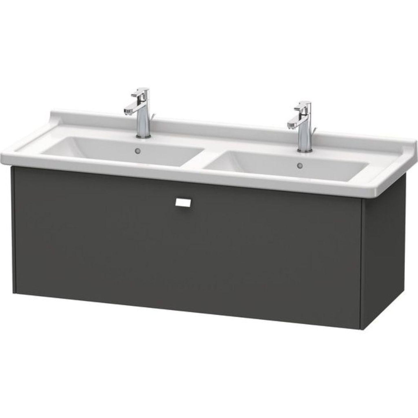 Duravit Brioso BR40440 48" x 18" x 18" One Drawer Wall-Mount Vanity Unit in Graphite Matt and Chrome Handle