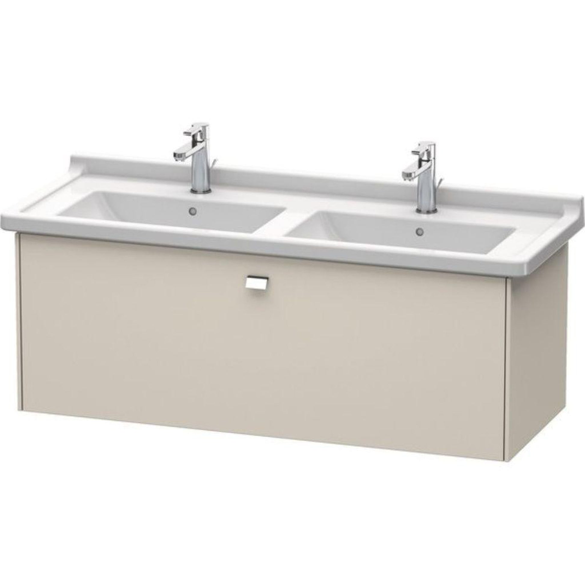 Duravit Brioso BR40440 48" x 18" x 18" One Drawer Wall-Mount Vanity Unit in Taupe and Chrome Handle