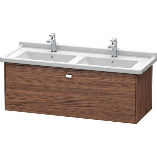 Duravit Brioso BR40440 48" x 18" x 18" One Drawer Wall-Mount Vanity Unit in Walnut Dark and Chrome Handle
