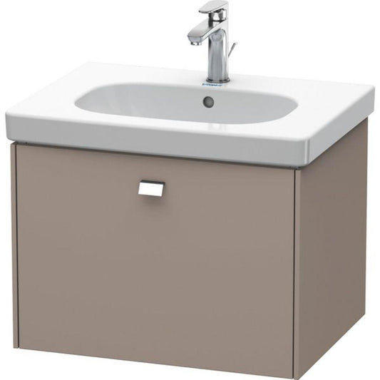 Duravit Brioso BR40450 24" x 18" x 18" One Drawer Wall-Mount Vanity Unit in Basalt Matt and Chrome Handle