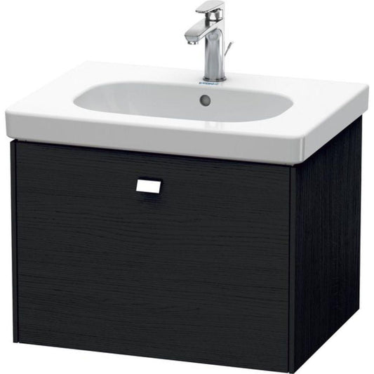 Duravit Brioso BR40450 24" x 18" x 18" One Drawer Wall-Mount Vanity Unit in Black Oak and Chrome Handle