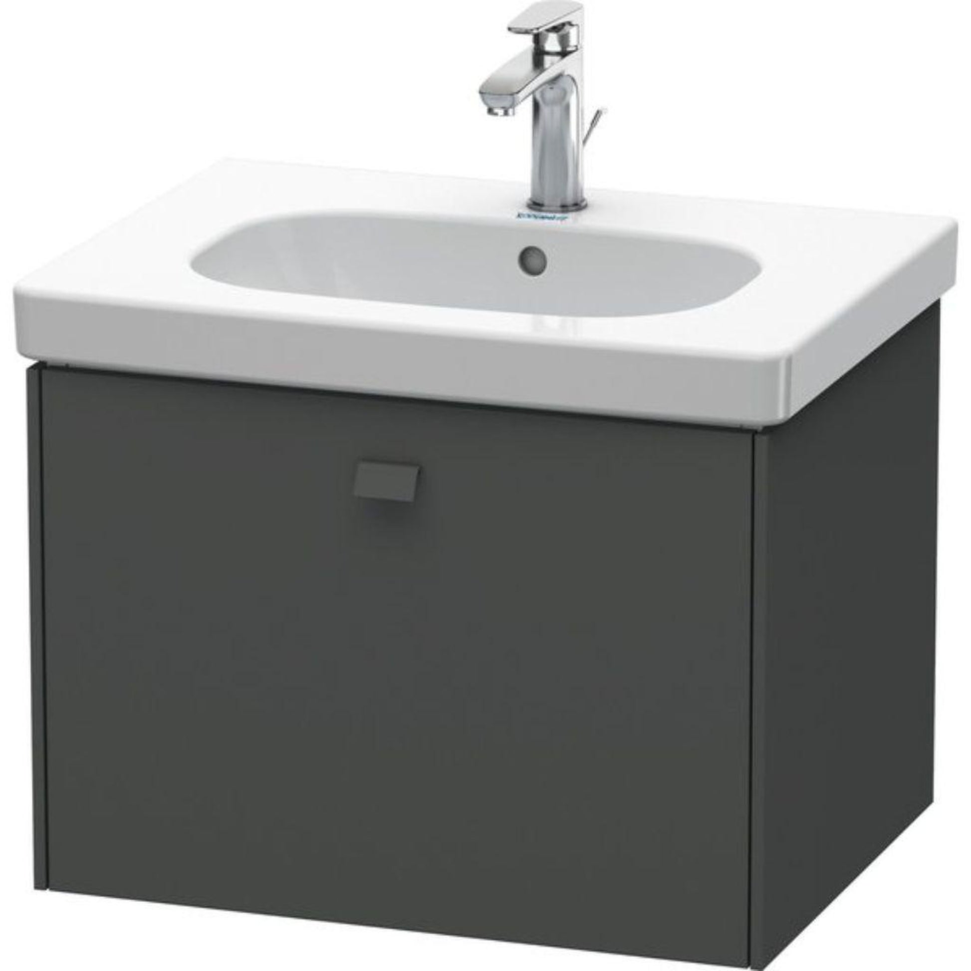 Duravit Brioso BR40450 24" x 18" x 18" One Drawer Wall-Mount Vanity Unit in Graphite Matt