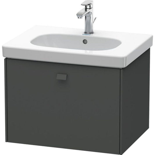 Duravit Brioso BR40450 24" x 18" x 18" One Drawer Wall-Mount Vanity Unit in Graphite Matt