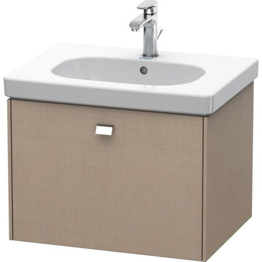 Duravit Brioso BR40450 24" x 18" x 18" One Drawer Wall-Mount Vanity Unit in Linen and Chrome Handle