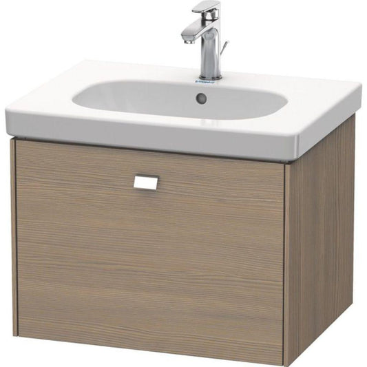 Duravit Brioso BR40450 24" x 18" x 18" One Drawer Wall-Mount Vanity Unit in Oak Terra and Chrome Handle