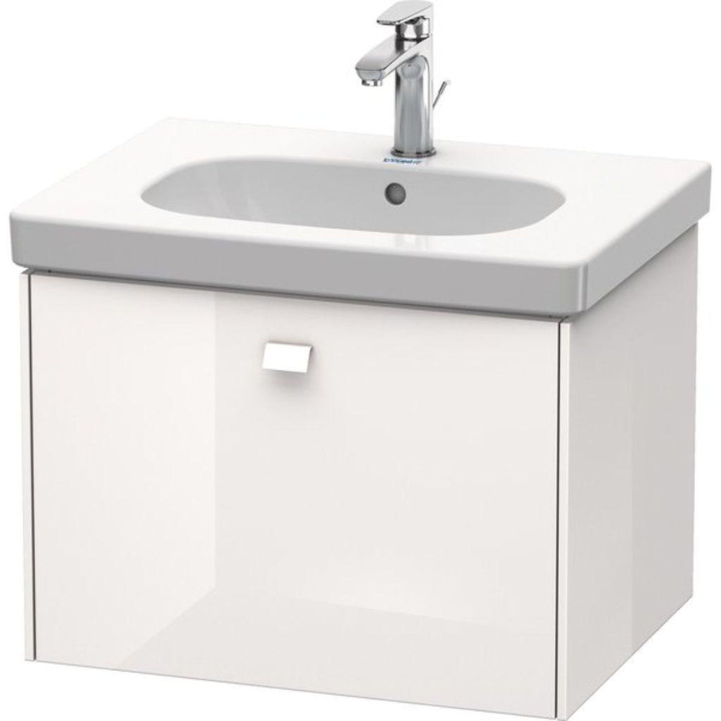 Duravit Brioso BR40450 24" x 18" x 18" One Drawer Wall-Mount Vanity Unit in White High Gloss