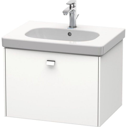 Duravit Brioso BR40450 24" x 18" x 18" One Drawer Wall-Mount Vanity Unit in White Matt and Chrome Handle