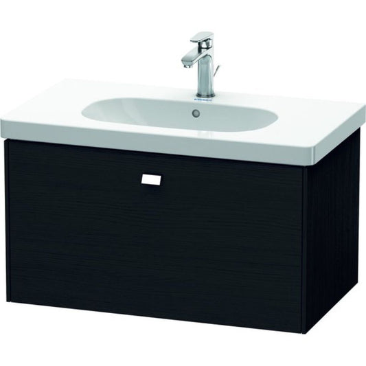 Duravit Brioso BR40460 32" x 18" x 18" One Drawer Wall-Mount Vanity Unit in Black Oak and Chrome Handle