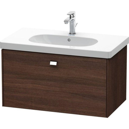 Duravit Brioso BR40460 32" x 18" x 18" One Drawer Wall-Mount Vanity Unit in Chestnut Dark and Chrome Handle