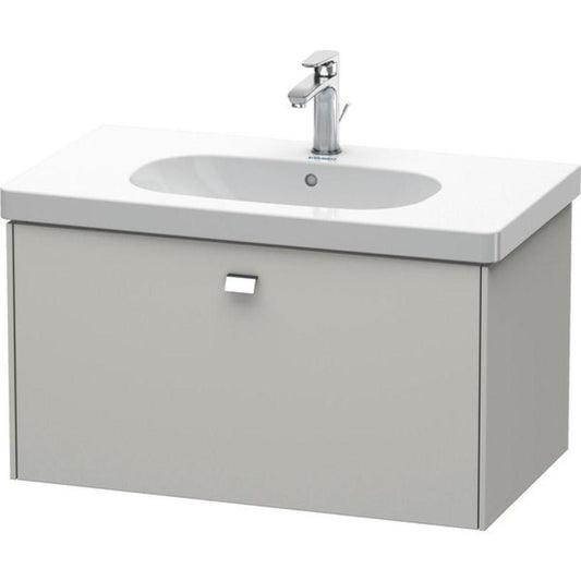 Duravit Brioso BR40460 32" x 18" x 18" One Drawer Wall-Mount Vanity Unit in Concrete Grey Matt and Chrome Handle