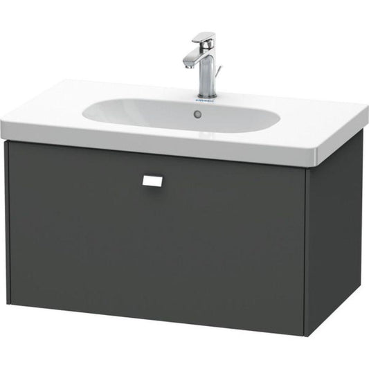 Duravit Brioso BR40460 32" x 18" x 18" One Drawer Wall-Mount Vanity Unit in Graphite Matt and Chrome Handle