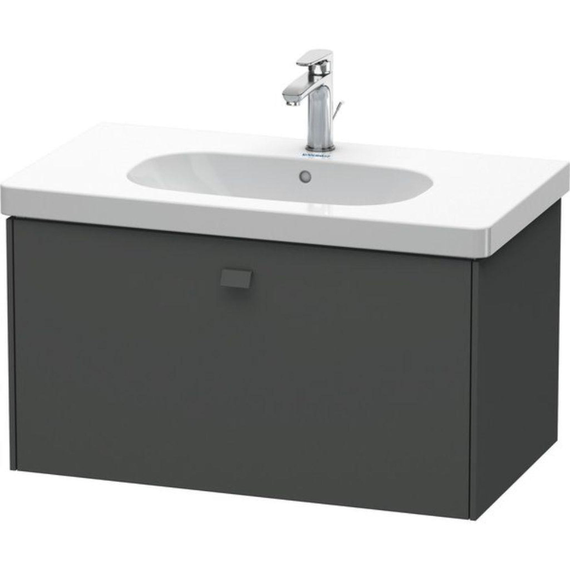 Duravit Brioso BR40460 32" x 18" x 18" One Drawer Wall-Mount Vanity Unit in Graphite Matt
