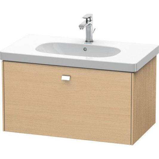 Duravit Brioso BR40460 32" x 18" x 18" One Drawer Wall-Mount Vanity Unit in Natural Oak and Chrome Handle