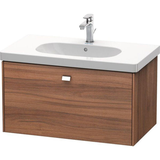 Duravit Brioso BR40460 32" x 18" x 18" One Drawer Wall-Mount Vanity Unit in Natural Walnut and Chrome Handle