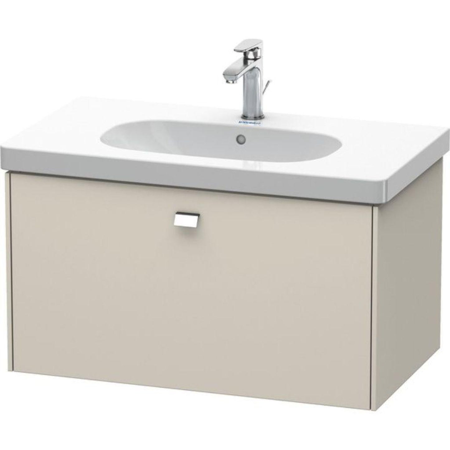 Duravit Brioso BR40460 32" x 18" x 18" One Drawer Wall-Mount Vanity Unit in Taupe and Chrome Handle