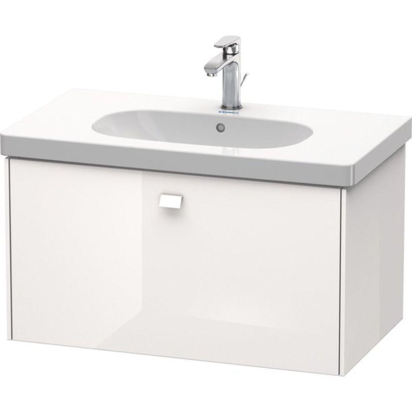 Duravit Brioso BR40460 32" x 18" x 18" One Drawer Wall-Mount Vanity Unit in White High Gloss