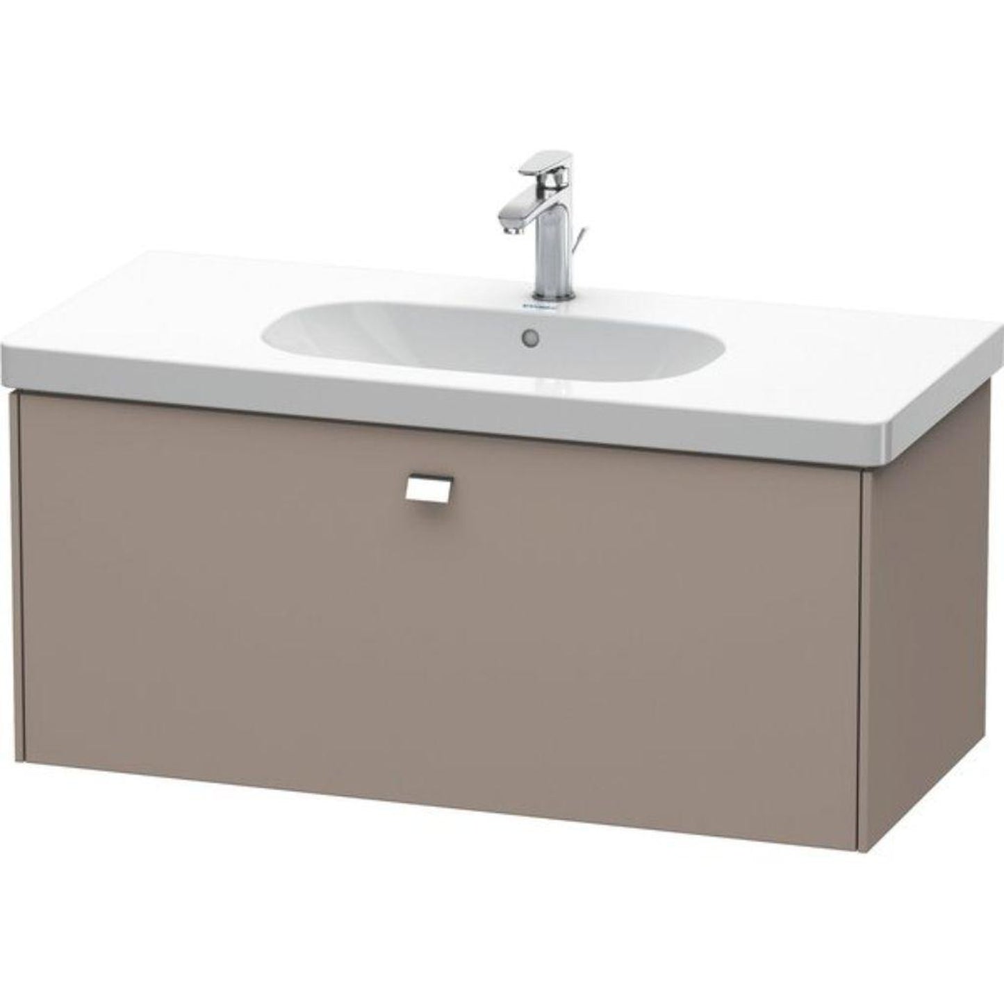 Duravit Brioso BR40470 40" x 18" x 18" One Drawer Wall-Mount Vanity Unit in Basalt Matt and Chrome Handle