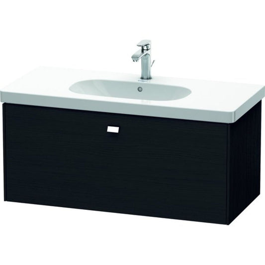 Duravit Brioso BR40470 40" x 18" x 18" One Drawer Wall-Mount Vanity Unit in Black Oak and Chrome Handle