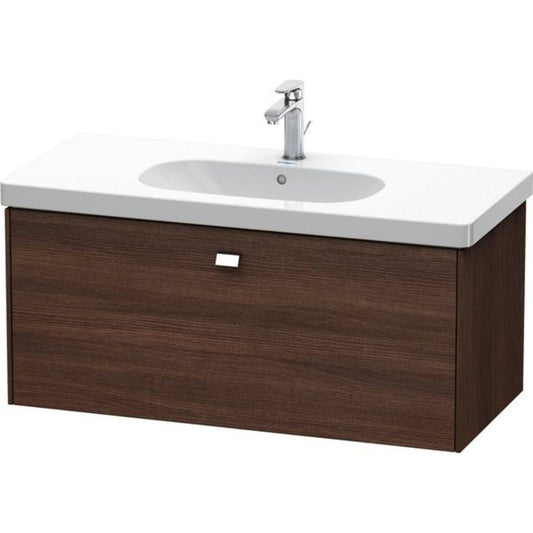 Duravit Brioso BR40470 40" x 18" x 18" One Drawer Wall-Mount Vanity Unit in Chestnut Dark and Chrome Handle