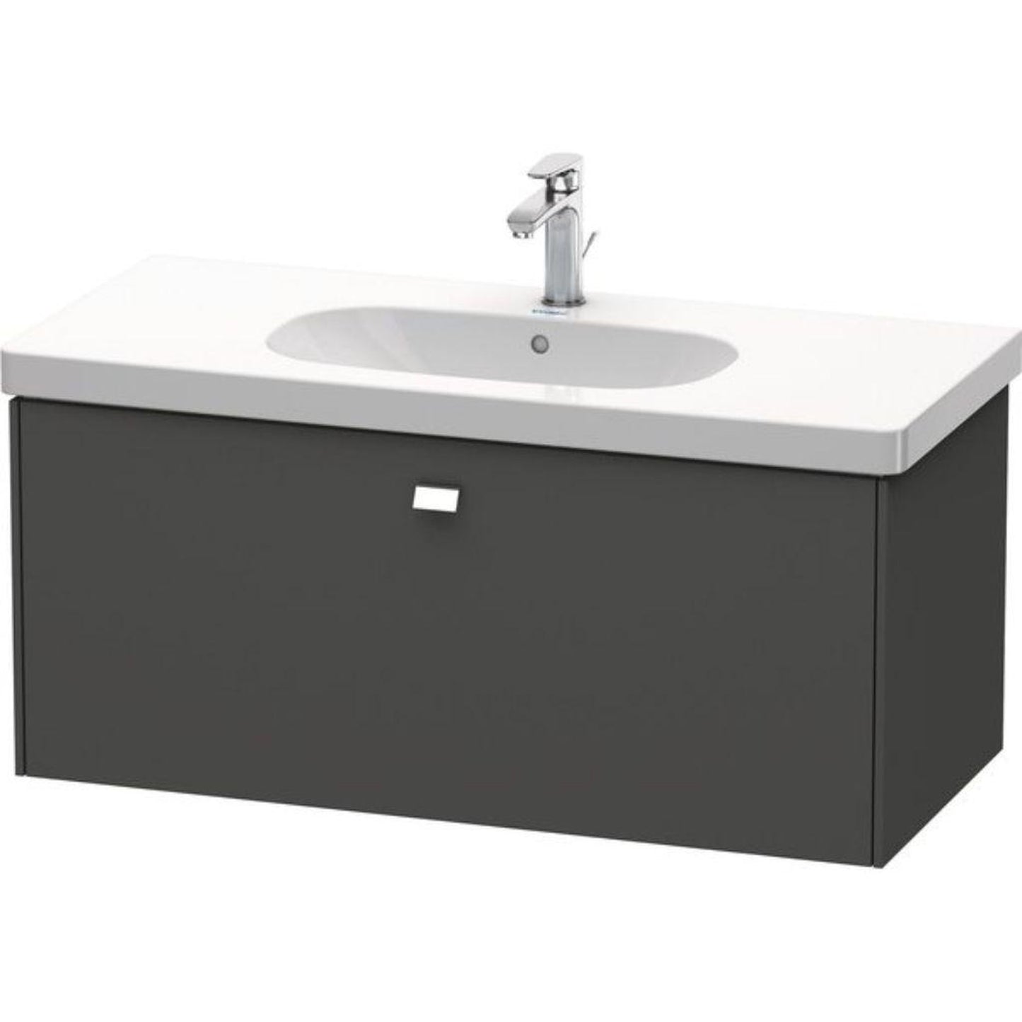 Duravit Brioso BR40470 40" x 18" x 18" One Drawer Wall-Mount Vanity Unit in Graphite Matt and Chrome Handle