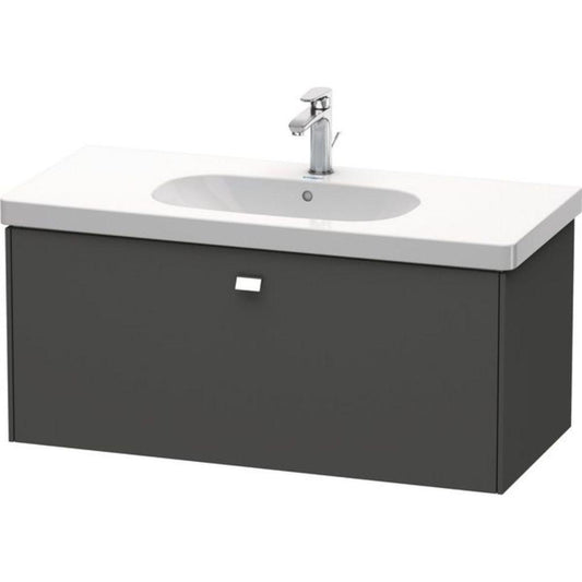 Duravit Brioso BR40470 40" x 18" x 18" One Drawer Wall-Mount Vanity Unit in Graphite Matt and Chrome Handle