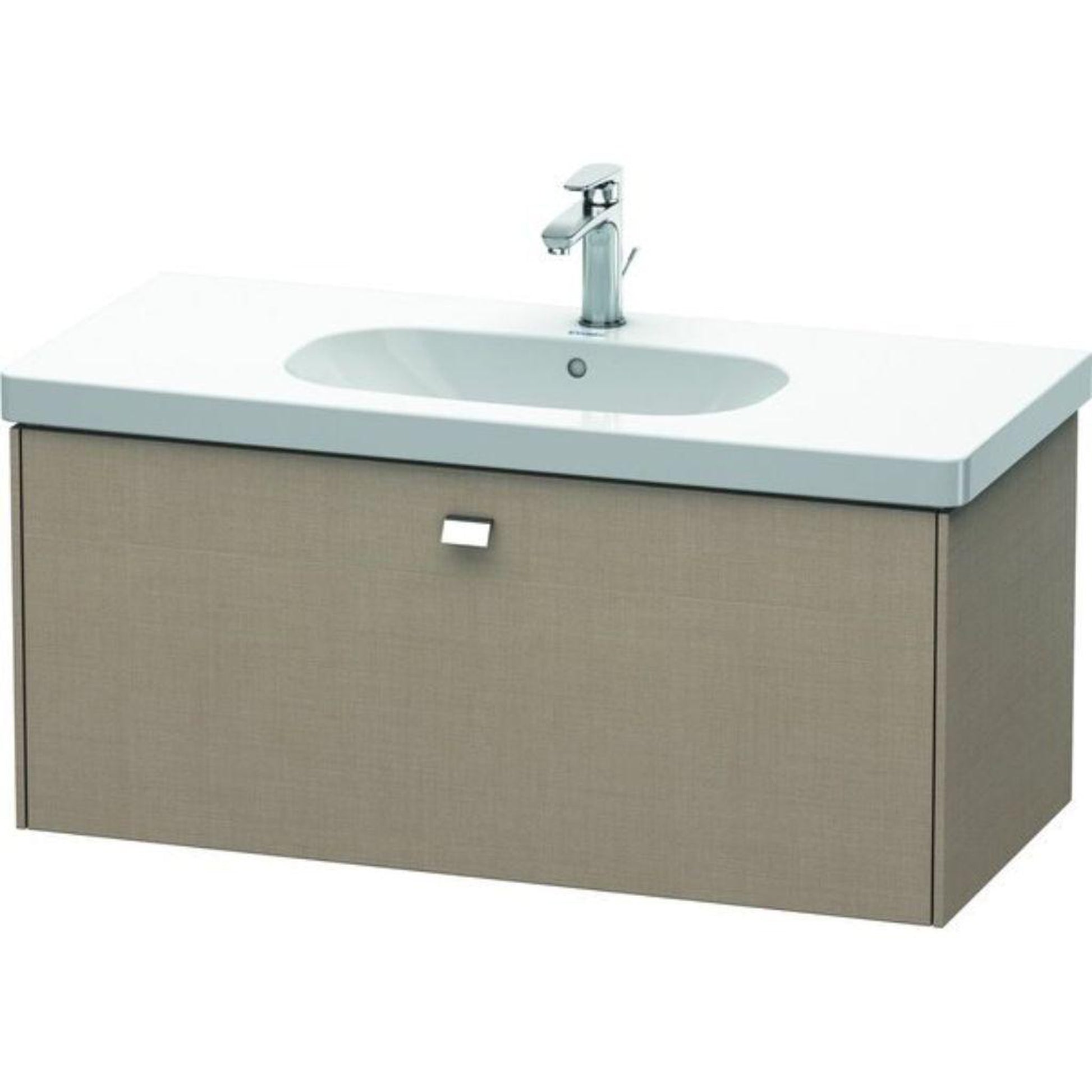 Duravit Brioso BR40470 40" x 18" x 18" One Drawer Wall-Mount Vanity Unit in Linen and Chrome Handle