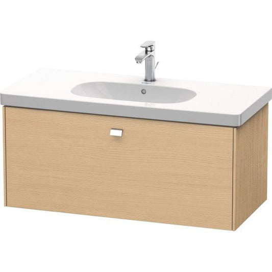 Duravit Brioso BR40470 40" x 18" x 18" One Drawer Wall-Mount Vanity Unit in Natural Oak and Chrome Handle