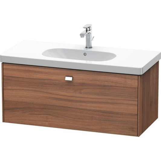 Duravit Brioso BR40470 40" x 18" x 18" One Drawer Wall-Mount Vanity Unit in Natural Walnut and Chrome Handle
