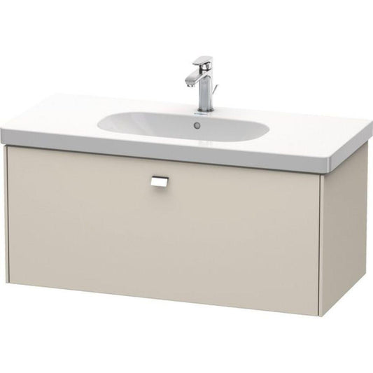 Duravit Brioso BR40470 40" x 18" x 18" One Drawer Wall-Mount Vanity Unit in Taupe and Chrome Handle
