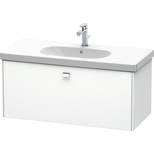Duravit Brioso BR40470 40" x 18" x 18" One Drawer Wall-Mount Vanity Unit in White Matt and Chrome Handle