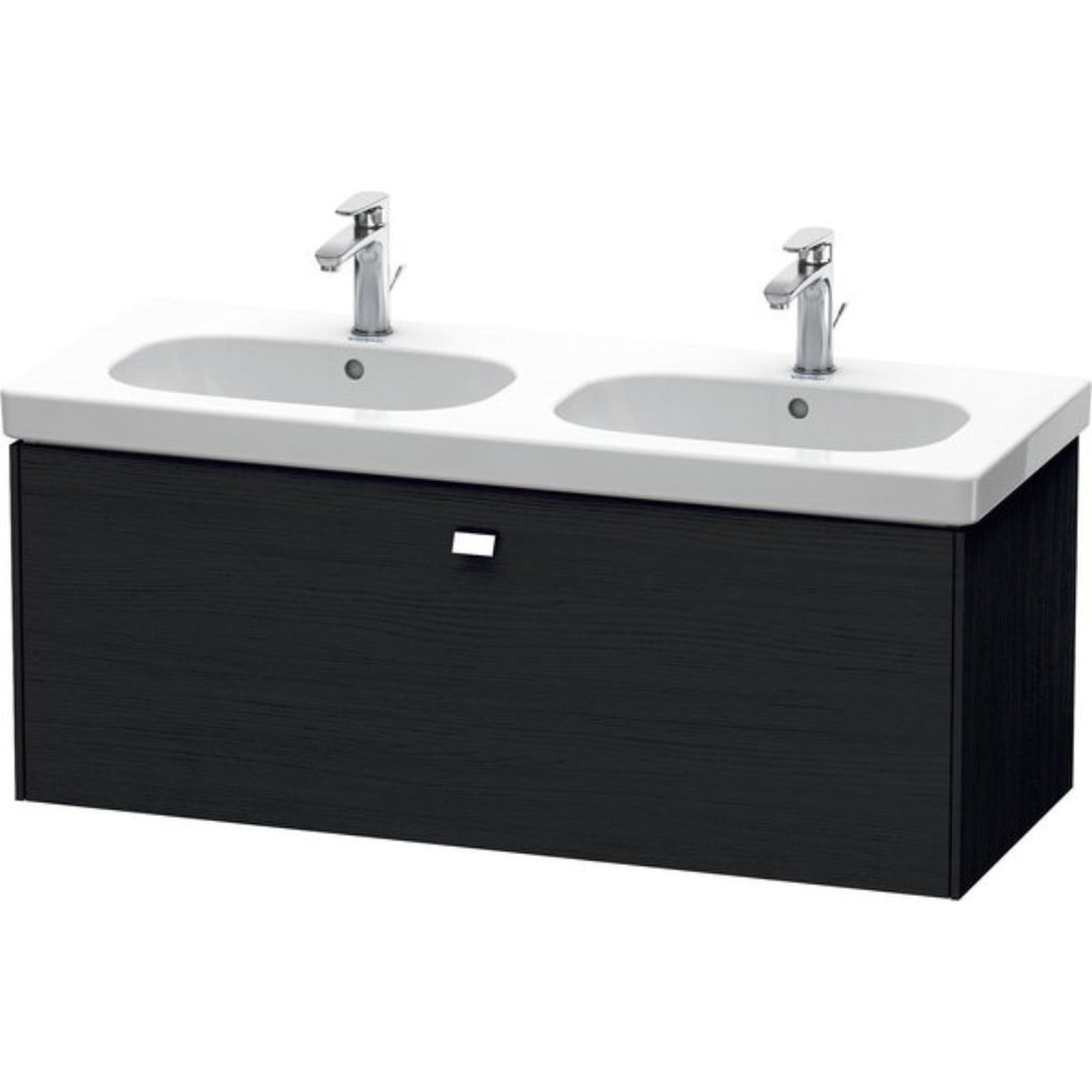 Duravit Brioso BR40480 46" x 18" x 18" One Drawer Wall-Mount Vanity Unit in Black Oak and Chrome Handle