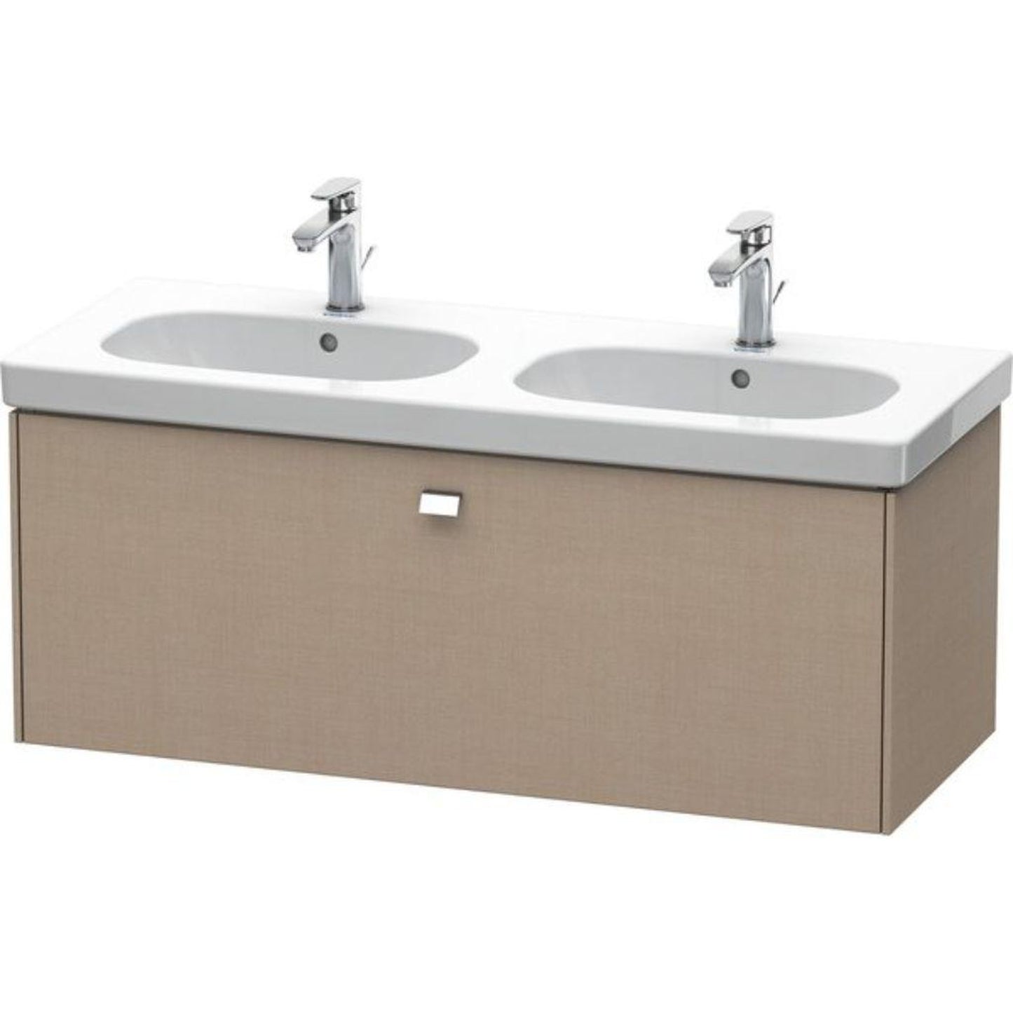Duravit Brioso BR40480 46" x 18" x 18" One Drawer Wall-Mount Vanity Unit in Linen and Chrome Handle