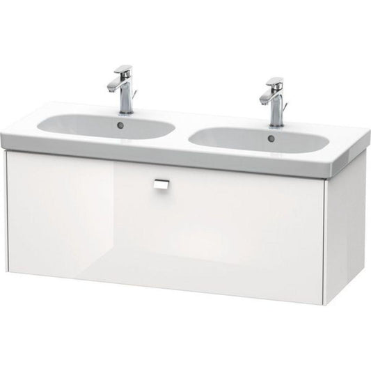 Duravit Brioso BR40480 46" x 18" x 18" One Drawer Wall-Mount Vanity Unit in White High Gloss and Chrome Handle