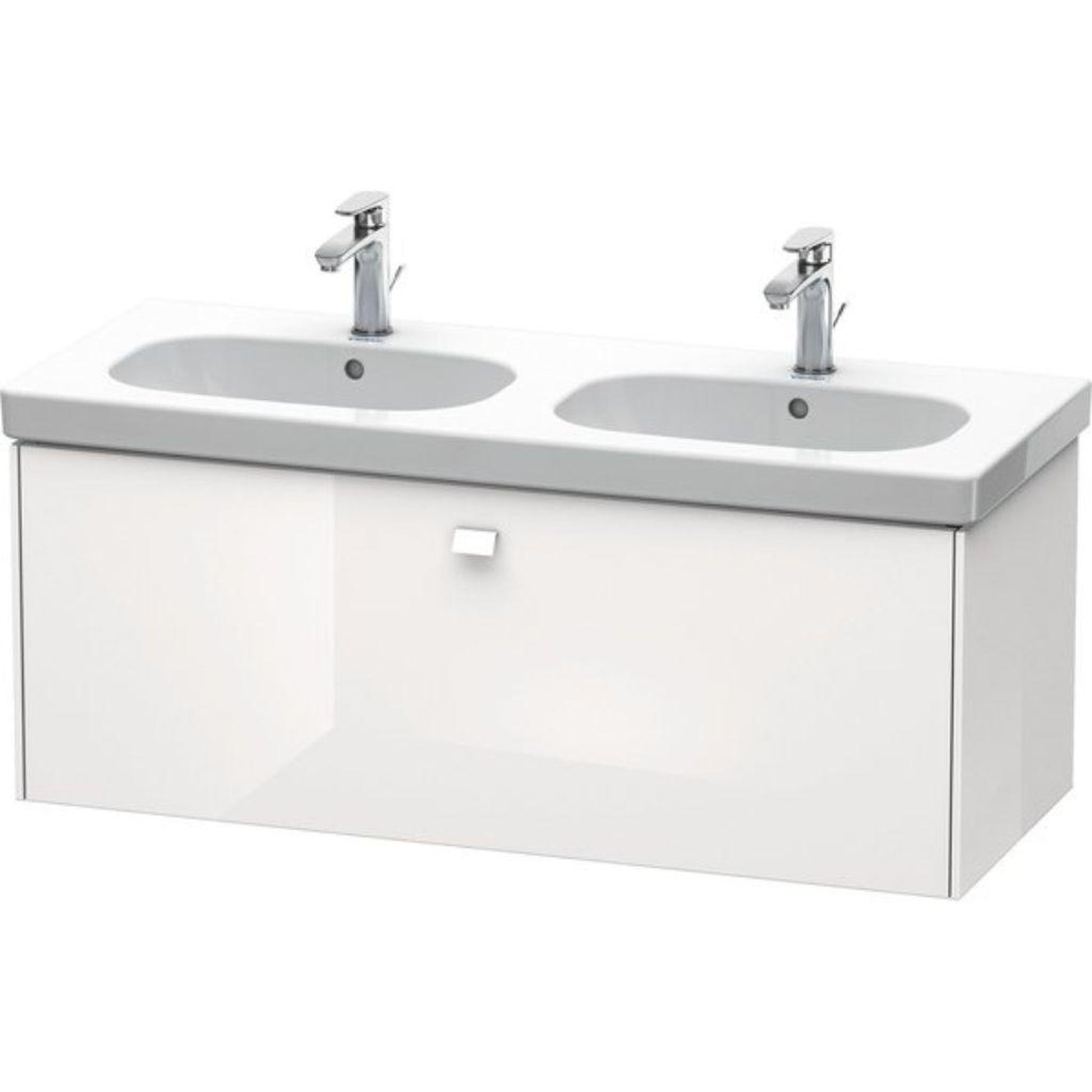 Duravit Brioso BR40480 46" x 18" x 18" One Drawer Wall-Mount Vanity Unit in White High Gloss