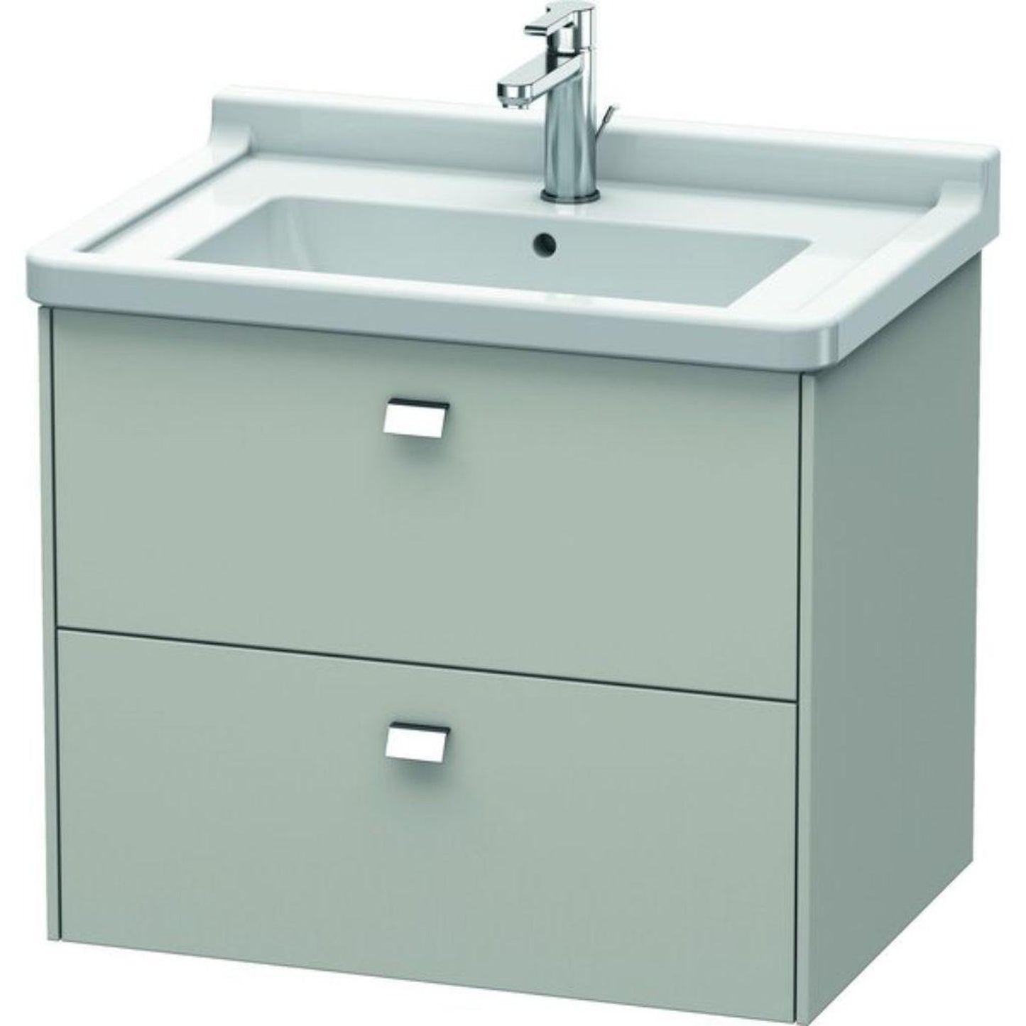 Duravit Brioso BR41410 26" x 22" x 18" Two Drawer Wall-Mount Vanity Unit in Concrete Grey Matt and Chrome Handle