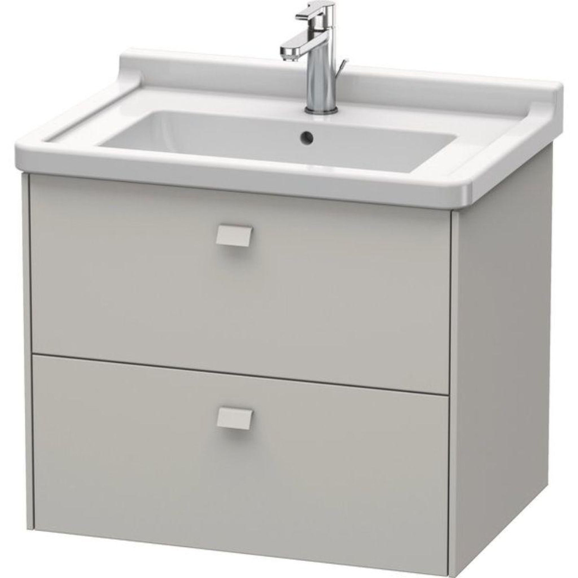 Duravit Brioso BR41410 26" x 22" x 18" Two Drawer Wall-Mount Vanity Unit in Concrete Grey Matt