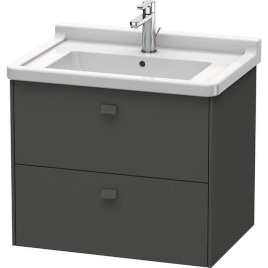 Duravit Brioso BR41410 26" x 22" x 18" Two Drawer Wall-Mount Vanity Unit in Graphite Matt