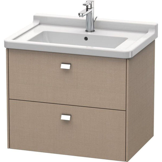 Duravit Brioso BR41410 26" x 22" x 18" Two Drawer Wall-Mount Vanity Unit in Linen and Chrome Handle