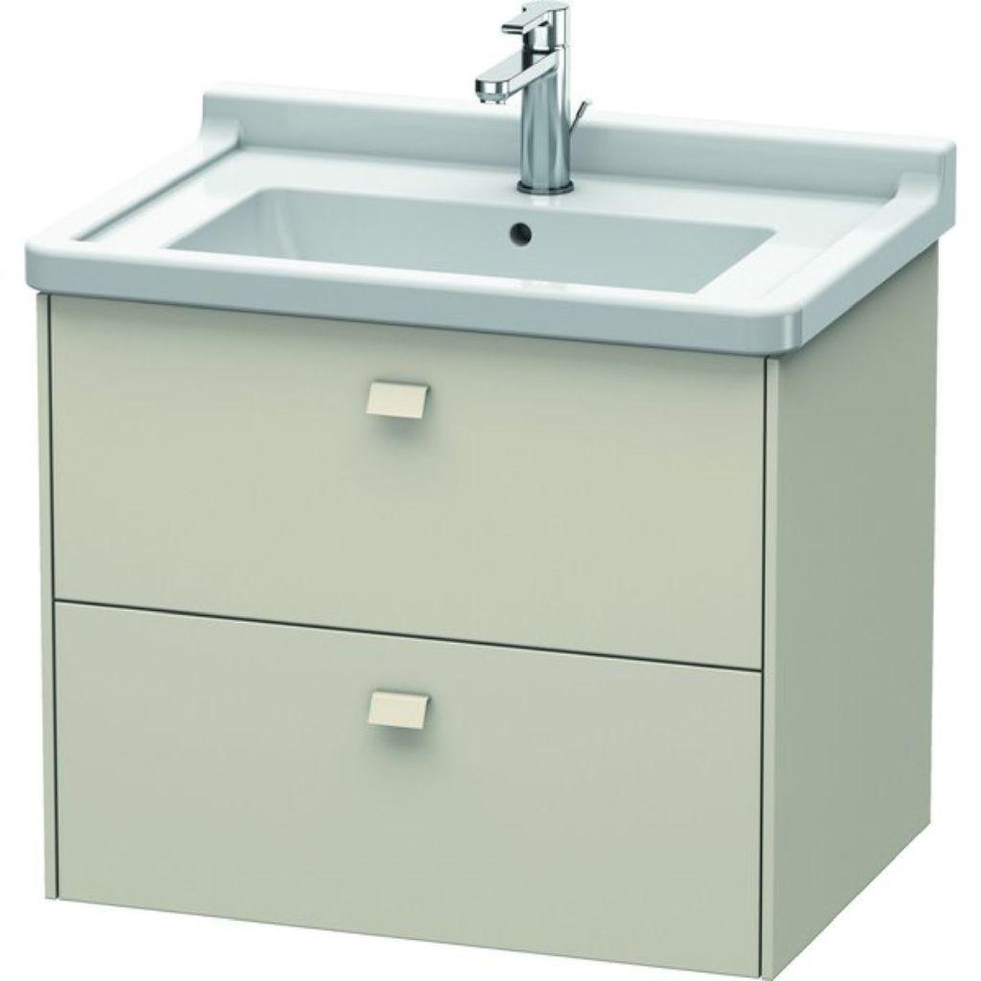 Duravit Brioso BR41410 26" x 22" x 18" Two Drawer Wall-Mount Vanity Unit in Taupe