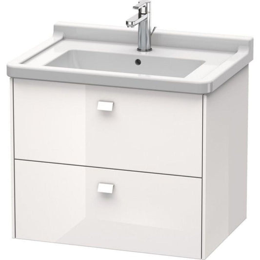 Duravit Brioso BR41410 26" x 22" x 18" Two Drawer Wall-Mount Vanity Unit in White High Gloss