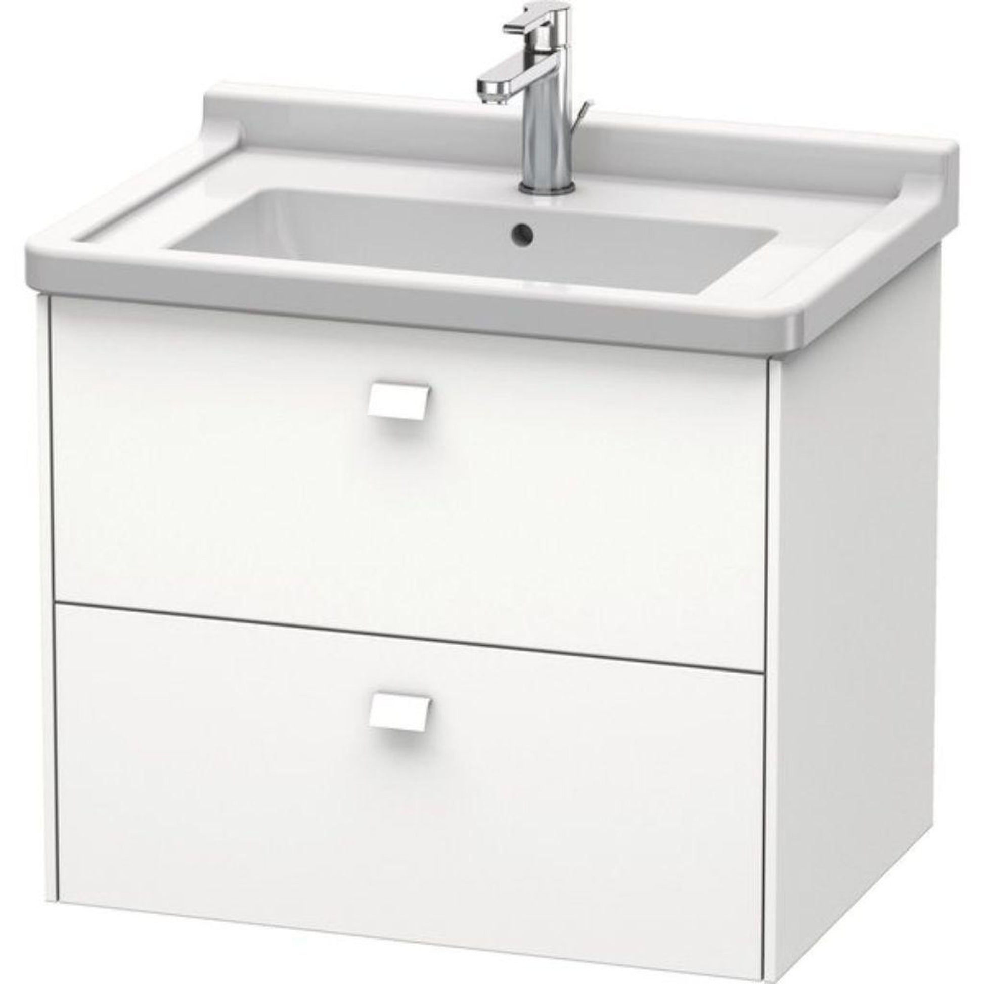 Duravit Brioso BR41410 26" x 22" x 18" Two Drawer Wall-Mount Vanity Unit in White Matt