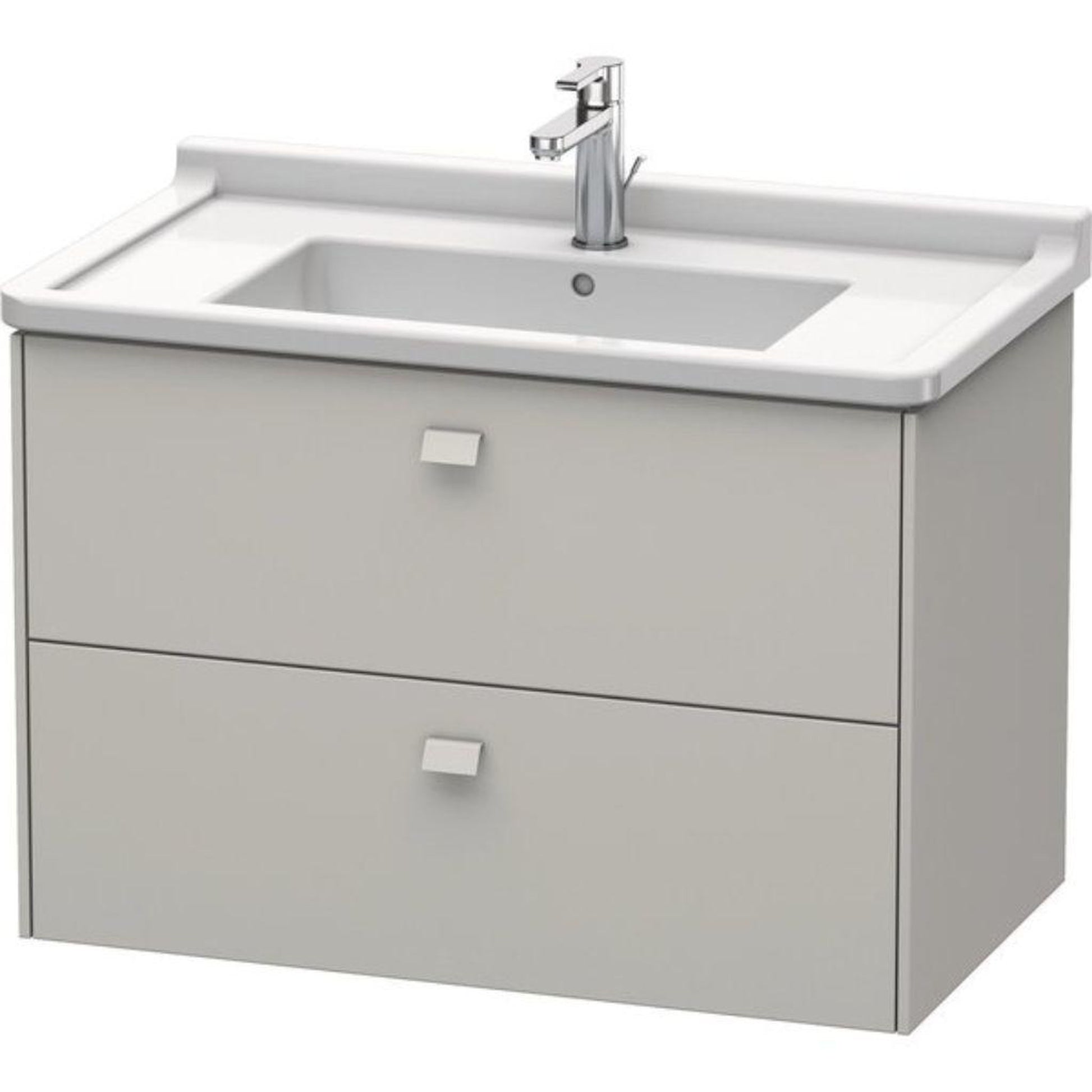 Duravit Brioso BR41420 32" x 22" x 18" Two Drawer Wall-Mount Vanity Unit in Concrete Grey Matt