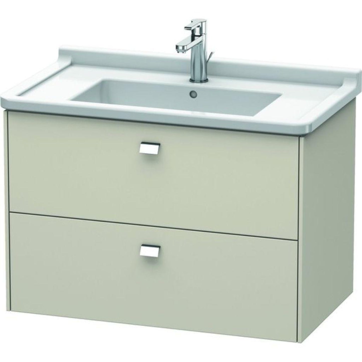 Duravit Brioso BR41420 32" x 22" x 18" Two Drawer Wall-Mount Vanity Unit in Taupe and Chrome Handle